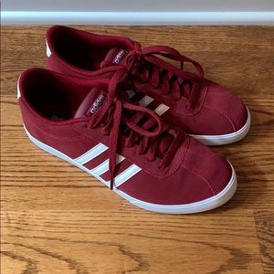 Maroon Adidas sneakers